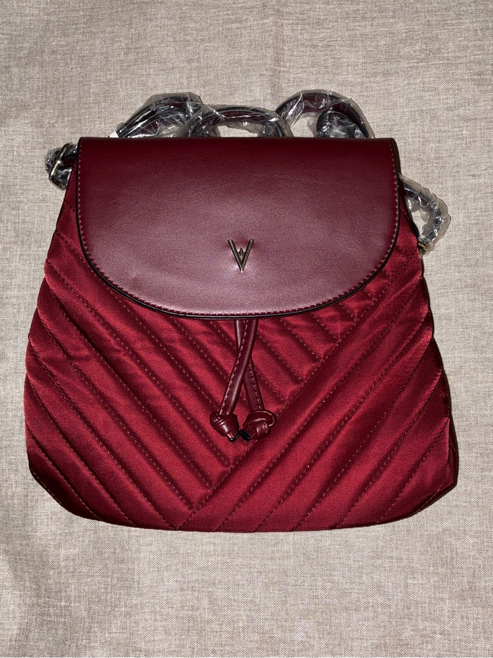 Vanessa Williams burgundy handbag